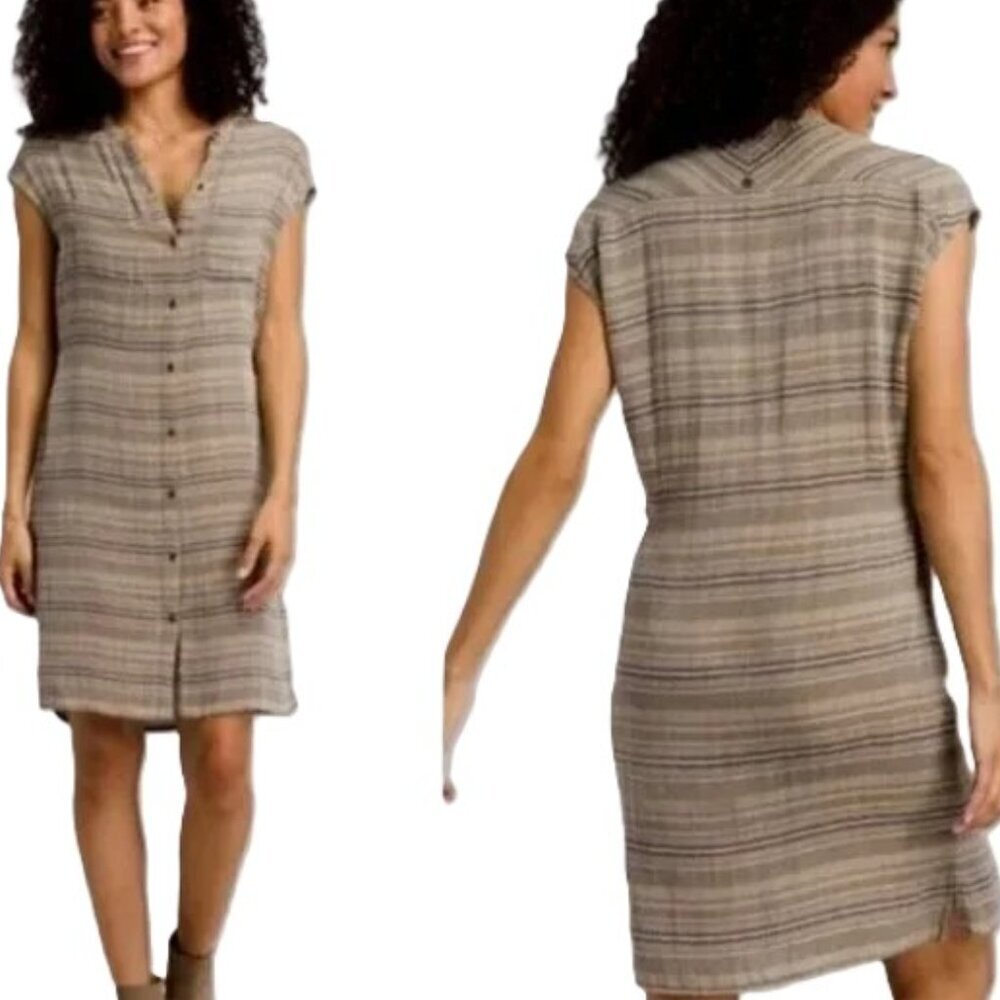 Prana Organic‎ Buenos Dias Gauze Button Sundress Tunic Dress Longline Duster